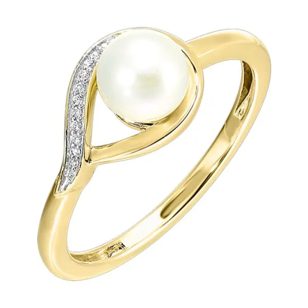 14Kt Yellow Gold Diamond 1/50Ctw & Pearl 1 1/2Ctw Ring Texas Gold Connection Greenville, TX