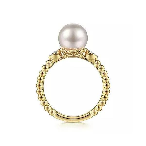 14K Yellow Gold Diamond and Pearl Bujukan Ring Image 2 Texas Gold Connection Greenville, TX