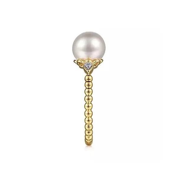 14K Yellow Gold Diamond and Pearl Bujukan Ring Image 4 Texas Gold Connection Greenville, TX