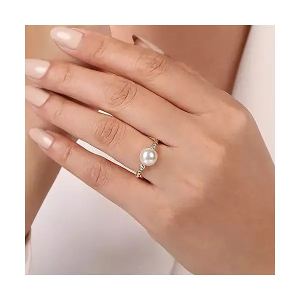 14K Yellow Gold Diamond and Pearl Bujukan Ring Image 5 Texas Gold Connection Greenville, TX