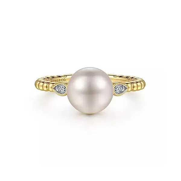 14K Yellow Gold Diamond and Pearl Bujukan Ring Texas Gold Connection Greenville, TX