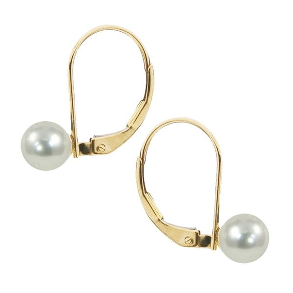 Lady's 14K Yellow Gold 7mm Pearl Drop Earrings Texas Gold Connection Greenville, TX