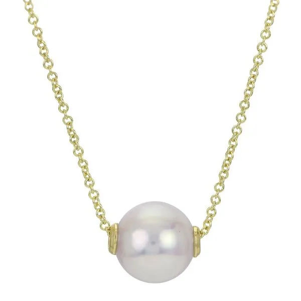 14K Yellow Gold 8mm Akoya Pearl Solitaire Necklace Texas Gold Connection Greenville, TX