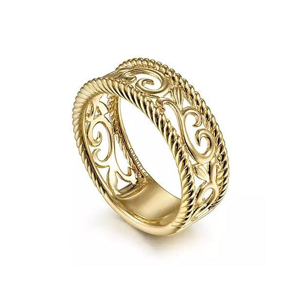 Vintage 14K Yellow Gold Swirly Ring Image 3 Texas Gold Connection Greenville, TX