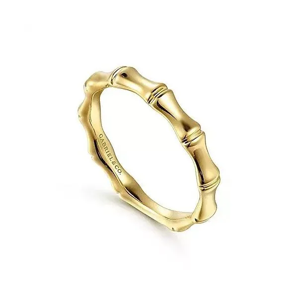 14K Yellow Gold Bamboo Shape Stackable Ring Image 3 Texas Gold Connection Greenville, TX