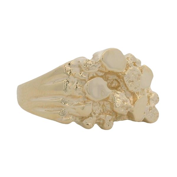 Men's 10K Yellow Gold Nugget Ring Size 10 Image 2 Texas Gold Connection greenville, TX