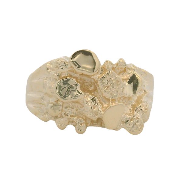 Men's 10K Yellow Gold Nugget Ring Size 10 Texas Gold Connection greenville, TX