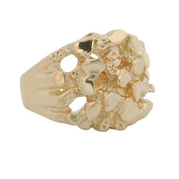 Men's 10K Yellow Gold Nugget Ring Size 10 Image 2 Texas Gold Connection greenville, TX