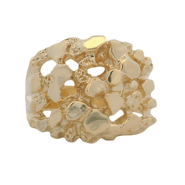 Men's 10K Yellow Gold Nugget Ring Size 10 Texas Gold Connection greenville, TX
