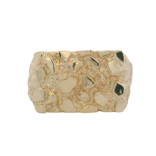 Men's 10K Yellow Gold Nugget Ring Size 10 Texas Gold Connection greenville, TX