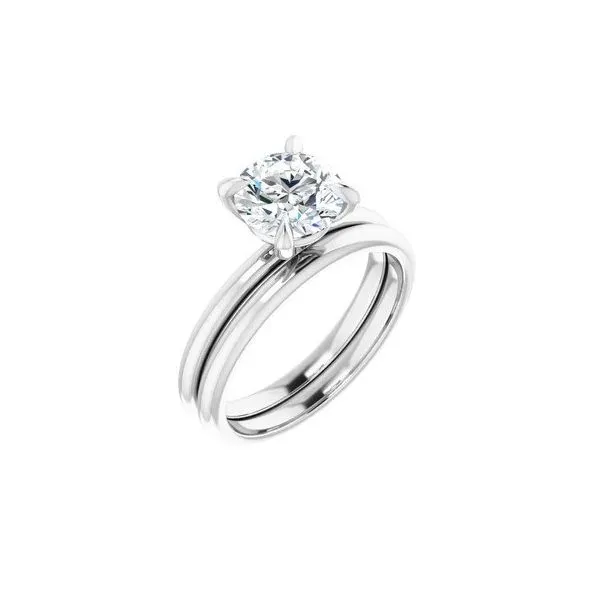 14K White 7.4 mm Round Solitaire Engagement Ring Mounting Image 5 Texas Gold Connection Greenville, TX