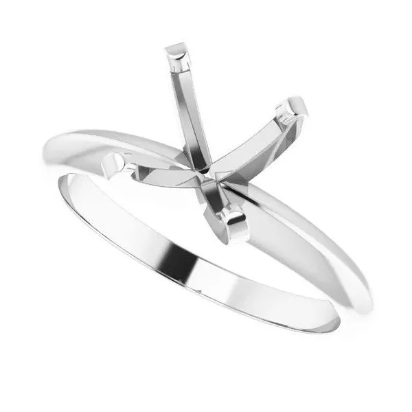 14K White 7.8-8.6 mm Round 4-Prong Light Solitaire Ring Mounting Image 2 Texas Gold Connection Greenville, TX