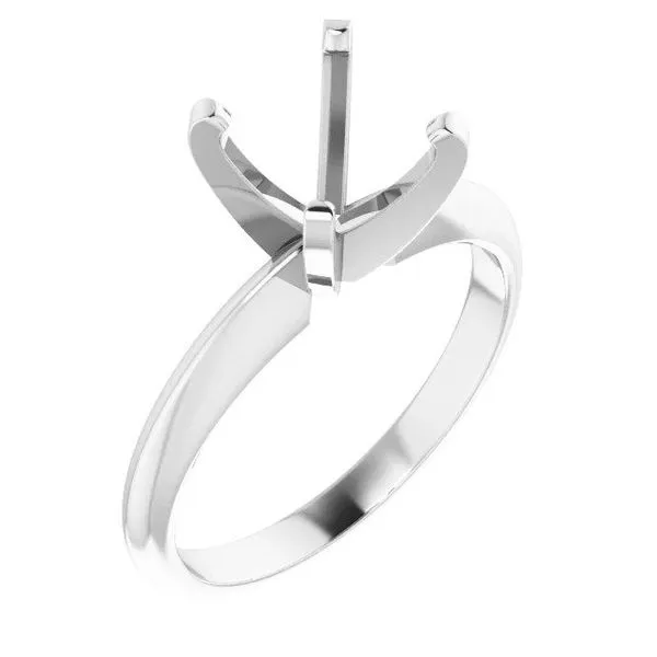 14K White 7.8-8.6 mm Round 4-Prong Light Solitaire Ring Mounting Image 4 Texas Gold Connection Greenville, TX