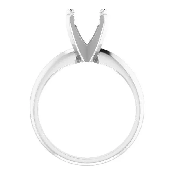 14K White 7.8-8.6 mm Round 4-Prong Light Solitaire Ring Mounting Image 5 Texas Gold Connection Greenville, TX