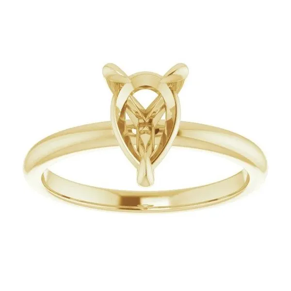 14K Yellow 9x6 mm Pear Solitaire Engagement Ring Mounting Image 2 Texas Gold Connection Greenville, TX