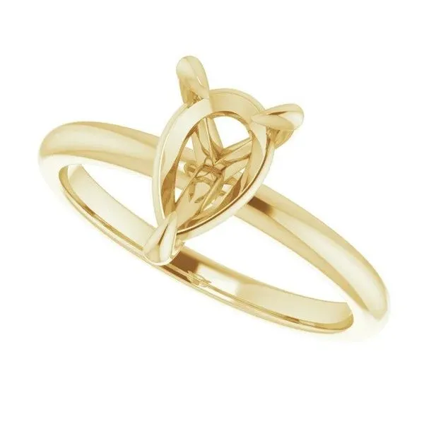 14K Yellow 9x6 mm Pear Solitaire Engagement Ring Mounting Image 4 Texas Gold Connection Greenville, TX