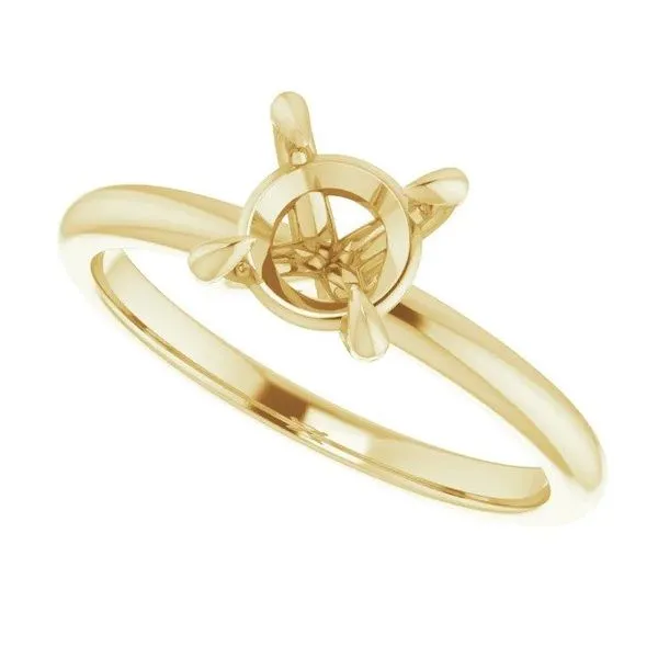 14K Yellow 6.5 mm Round Solitaire Engagement Ring Mounting Image 5 Texas Gold Connection Greenville, TX