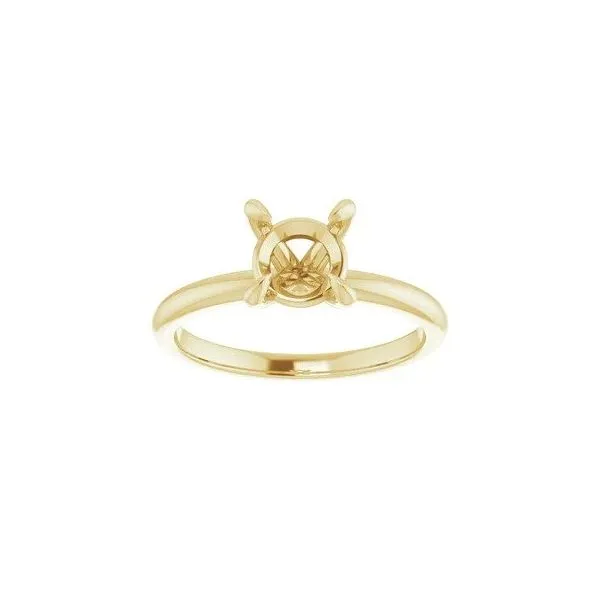 14K White 7.4 mm Round Solitaire Engagement Ring Mounting Image 3 Texas Gold Connection Greenville, TX