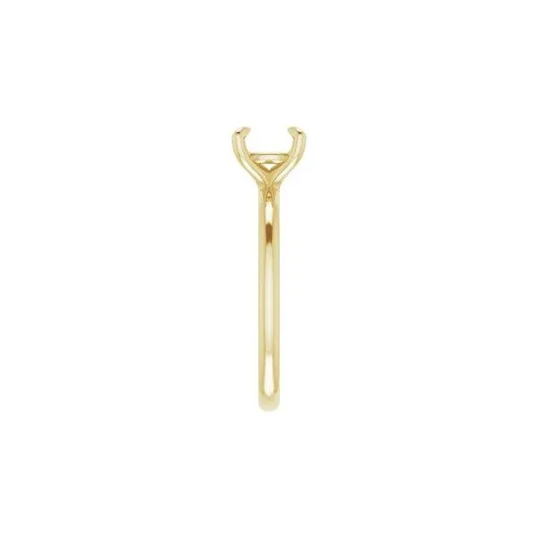 14K White 7.4 mm Round Solitaire Engagement Ring Mounting Image 4 Texas Gold Connection Greenville, TX