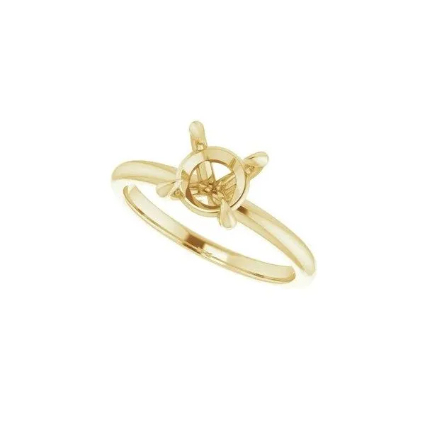 14K White 7.4 mm Round Solitaire Engagement Ring Mounting Image 5 Texas Gold Connection Greenville, TX
