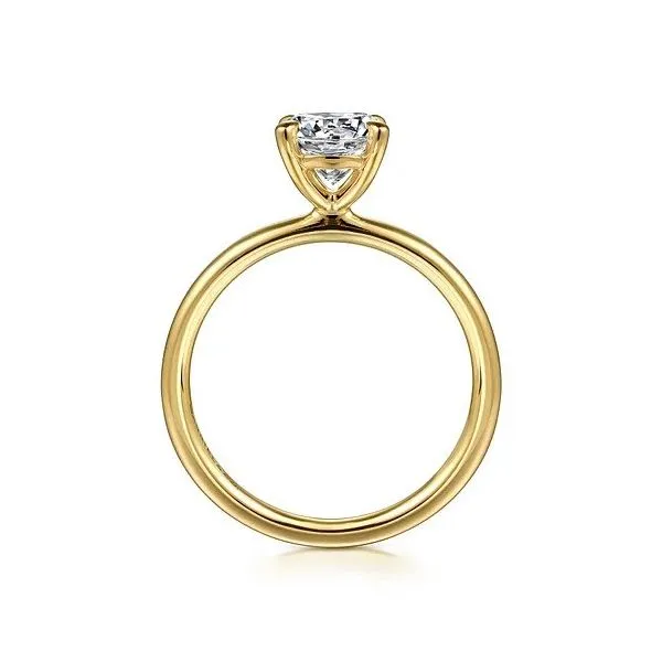 Tiana - 14K Yellow Gold Round Plain Head and 1 7mm Plain Shank *Setting only, center stone not included Image 3 Texas Gold Connection Greenville, TX