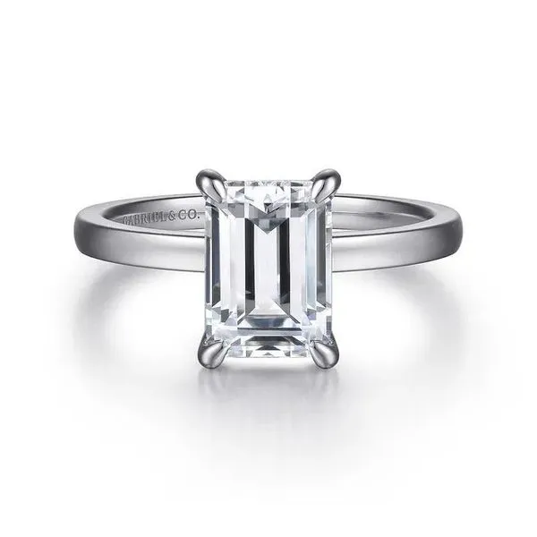 Paula - 14K White Gold Emerald Cut Diamond Engagement Ring *SETTING ONLY - CENTER STONE NOT INCLUDED* Texas Gold Connection greenville, TX