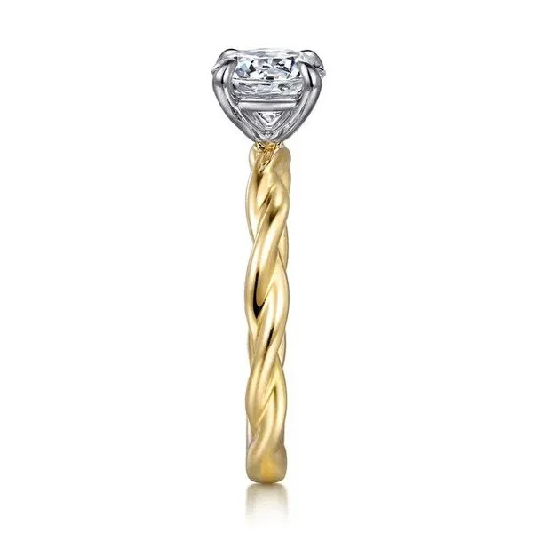 Emersin - 14K White-Yellow Gold Twisted Round Diamond Engagement Ring *SETTING ONLY - CENTER STONE NOT INCLUDED* Image 2 Texas Gold Connection greenville, TX