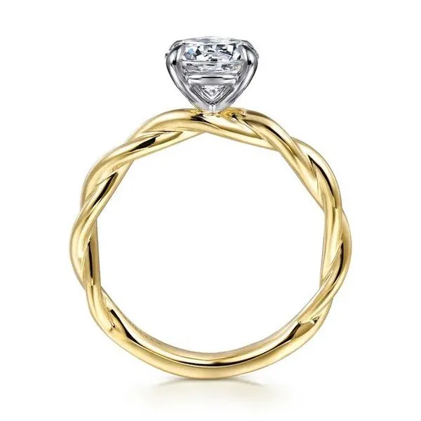 Emersin - 14K White-Yellow Gold Twisted Round Diamond Engagement Ring *SETTING ONLY - CENTER STONE NOT INCLUDED* Image 4 Texas Gold Connection greenville, TX