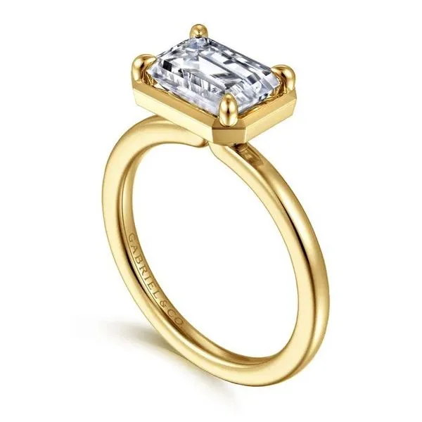 Linen - 14K Yellow Gold Emerald Cut Diamond Engagement Ring *SETTING ONLY - CENTER STONE NOT INCLUDED* Image 2 Texas Gold Connection greenville, TX