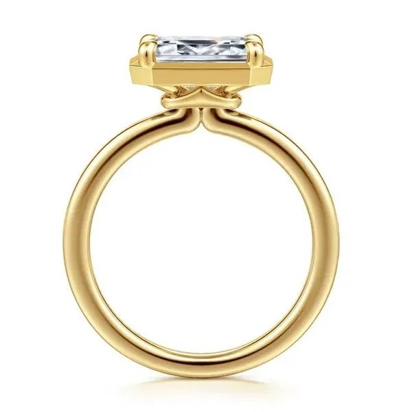 Linen - 14K Yellow Gold Emerald Cut Diamond Engagement Ring *SETTING ONLY - CENTER STONE NOT INCLUDED* Image 3 Texas Gold Connection greenville, TX