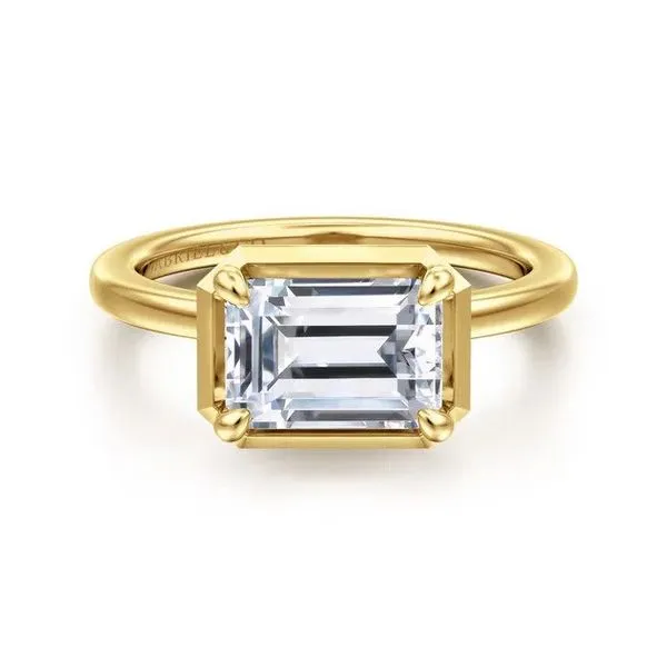 Linen - 14K Yellow Gold Emerald Cut Diamond Engagement Ring *SETTING ONLY - CENTER STONE NOT INCLUDED* Texas Gold Connection greenville, TX