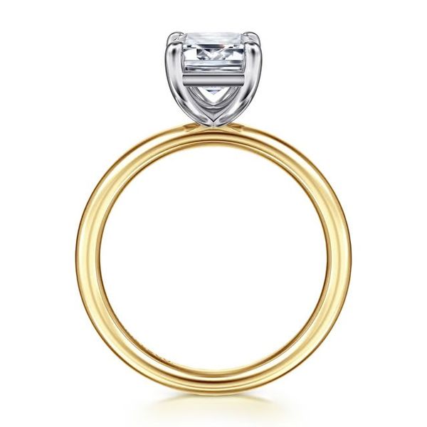 Unite - 14K White-Yellow Gold Emerald Cut Solitaire Diamond Engagement Ring *Setting only, center stone not included Image 3 Texas Gold Connection greenville, TX