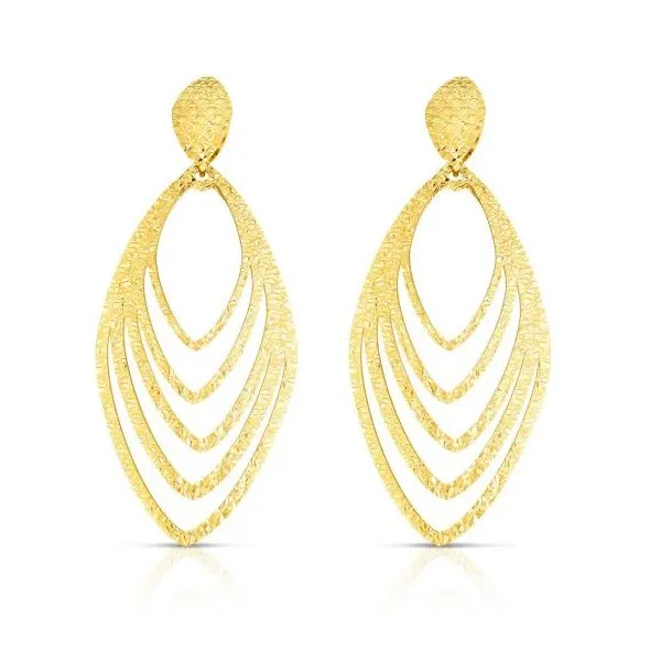 4kt Gold Yellow Finish Diamond Cut Earring With Push Back Cl Texas Gold Connection Greenville Tx