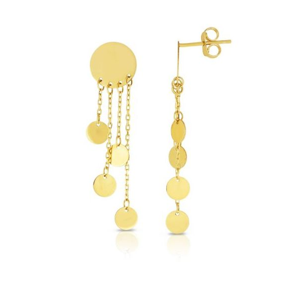 14kt Gold Yellow Finish Disc Earring with Push Back Clasp Texas Gold Connection Greenville, TX