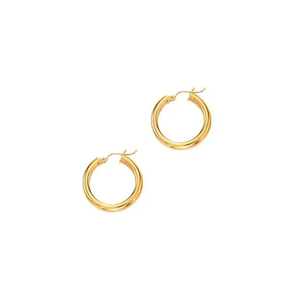 14K Gold 4x25mm Hoops Texas Gold Connection greenville, TX