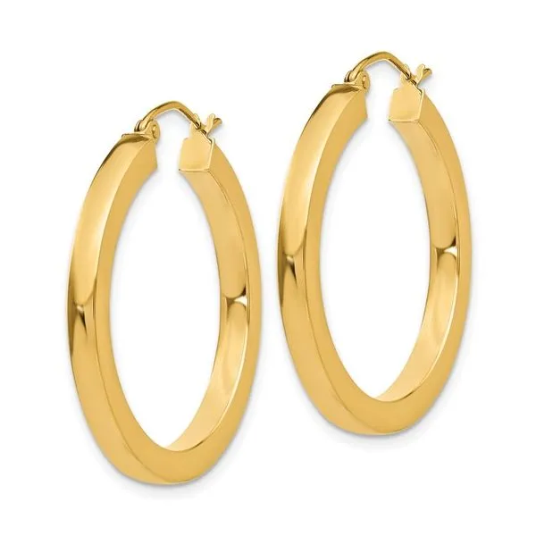 14k 3mm Polished Square Hoop Earrings Texas Gold Connection Greenville, TX