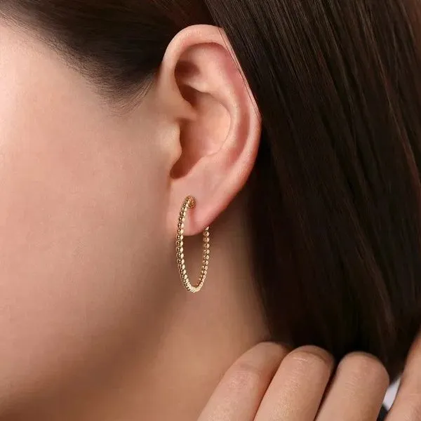 14K Yellow Gold 30mm Bujukan Classic Hoop Earrings Image 2 Texas Gold Connection greenville, TX