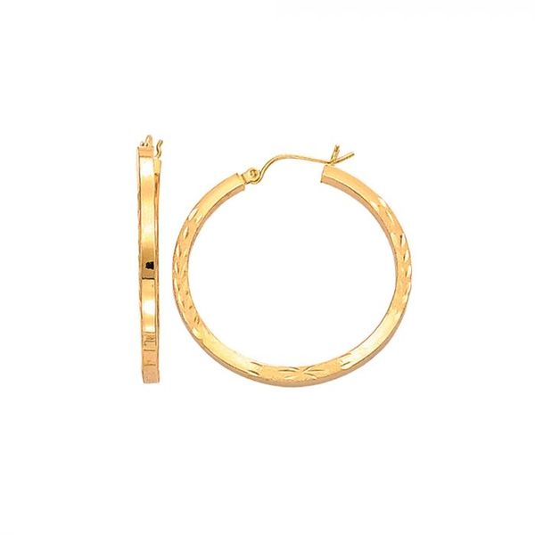 14K Yellow Gold Hoop Earrings Texas Gold Connection greenville, TX