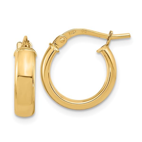 14K Yellow Gold 3x14mm Tube Hoop Earrings Texas Gold Connection greenville, TX