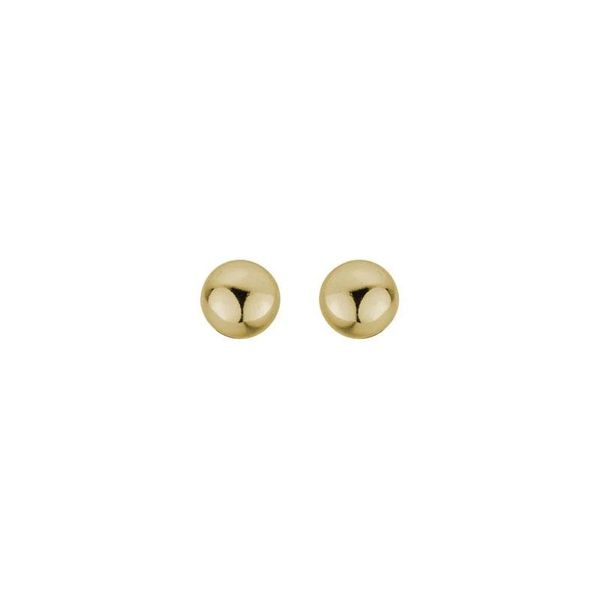 14K Yellow Gold Earrings 4mm Solid Ball Stud Earrings with Butterfly Backs Texas Gold Connection greenville, TX