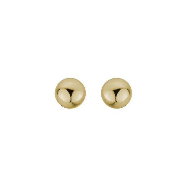 14K Yellow Gold Earrings 5mm Solid Ball Stud Earrings with Butterfly Backs Texas Gold Connection greenville, TX