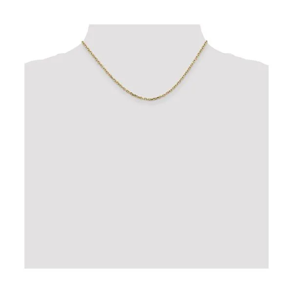 14K 20 inch 2.2mm Diamond-cut Round Open Link Cable with Lobster Clasp Chain Image 2 Texas Gold Connection Greenville, TX