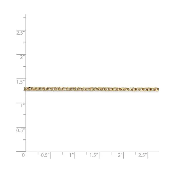 14K 20 inch 2.2mm Diamond-cut Round Open Link Cable with Lobster Clasp Chain Image 5 Texas Gold Connection Greenville, TX