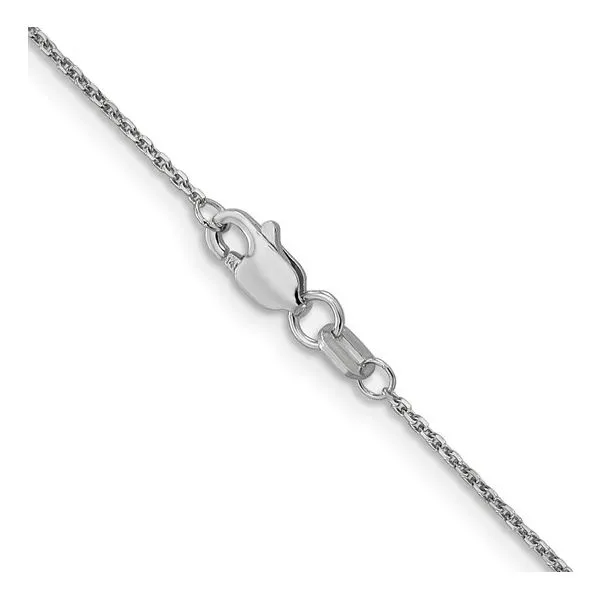 14K White Gold 16 inch .95mm Diamond-cut Cable with Lobster Clasp Chain Image 3 Texas Gold Connection Greenville, TX