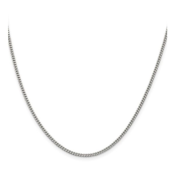 Sterling Silver Rhodium-plated 2mm Curb Chain Image 2 Texas Gold Connection Greenville, TX
