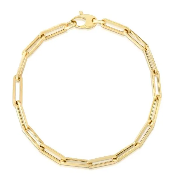 14K Yellow Gold 4.2mm Paperclip Chain with Lobster Lock. Link measures 13.6mm. Image 3 Texas Gold Connection Greenville, TX
