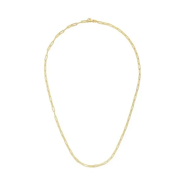 14K Yellow Gold 2.1mm Paperclip Chain with Lobster Lock Image 2 Texas Gold Connection Greenville, TX