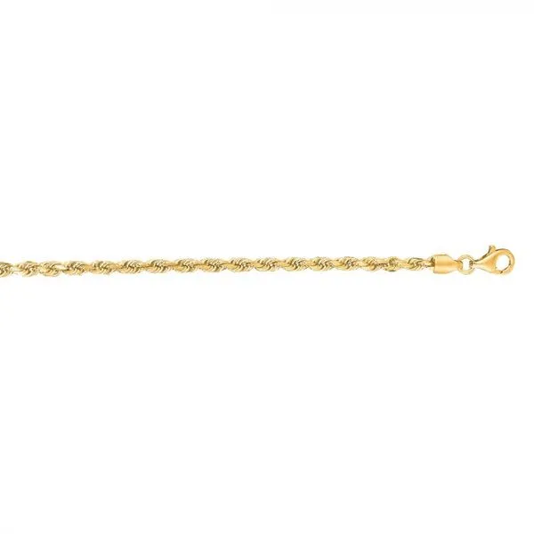 14K Gold 3mm Diamond Cut Royal Rope Chain with Lobster Lock Texas Gold Connection Greenville, TX
