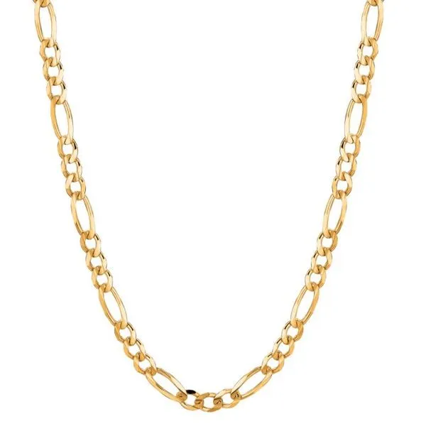 14K Gold 3.8mm Figaro Chain with Lobster Lock Image 2 Texas Gold Connection Greenville, TX