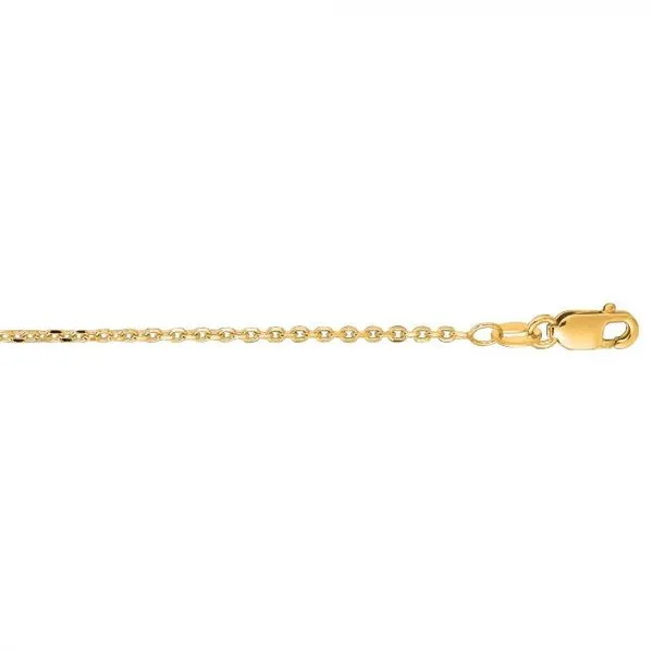 14K Yellow Gold 1.3mm Diamond Cut Cable Chain with Lobster Lock Texas Gold Connection Greenville, TX